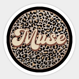 Classic Music Muse Personalized Name Circle Birthday Sticker